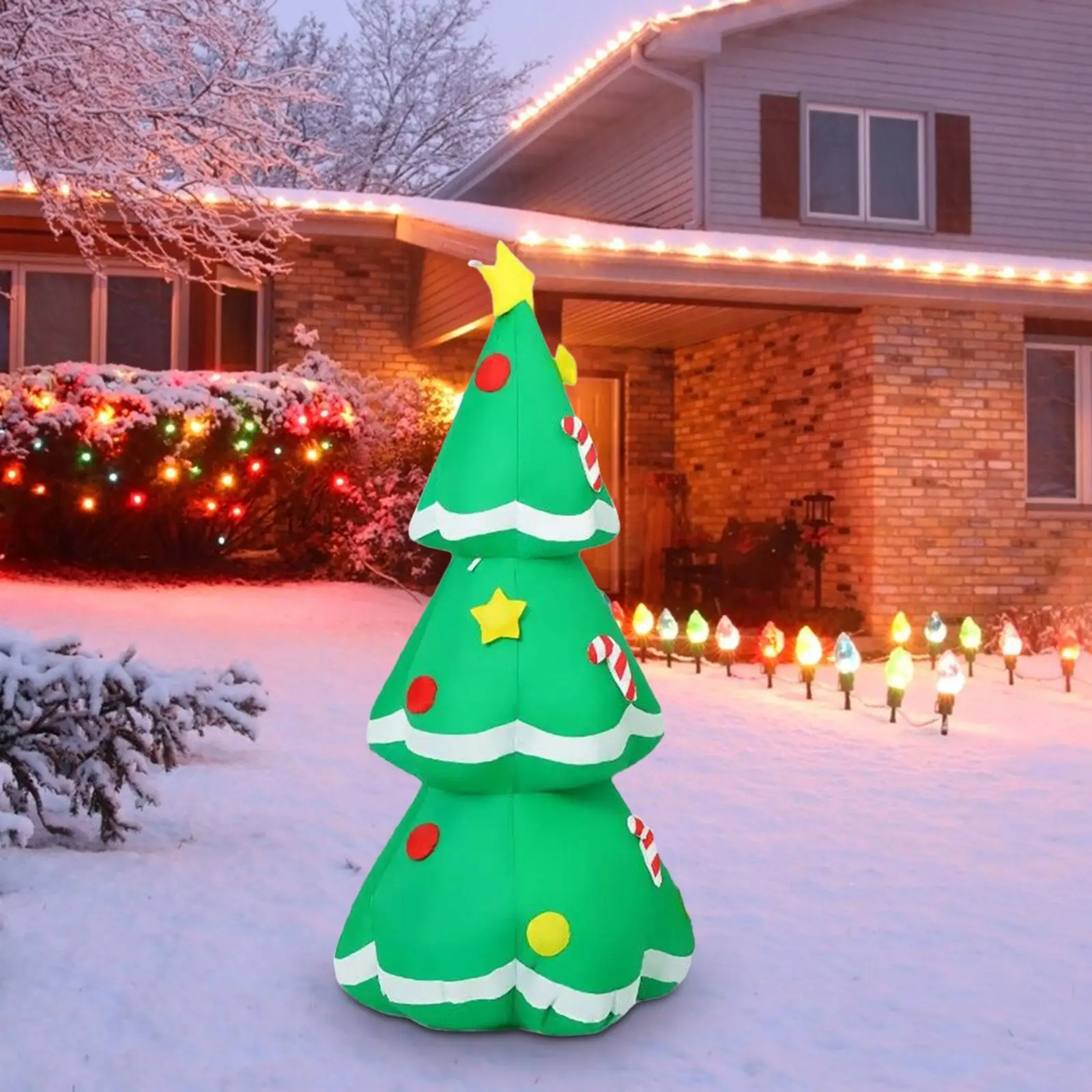 Inflatable Christmas Tree US Plug Prop Luminous Tree for Patio Porch Holiday