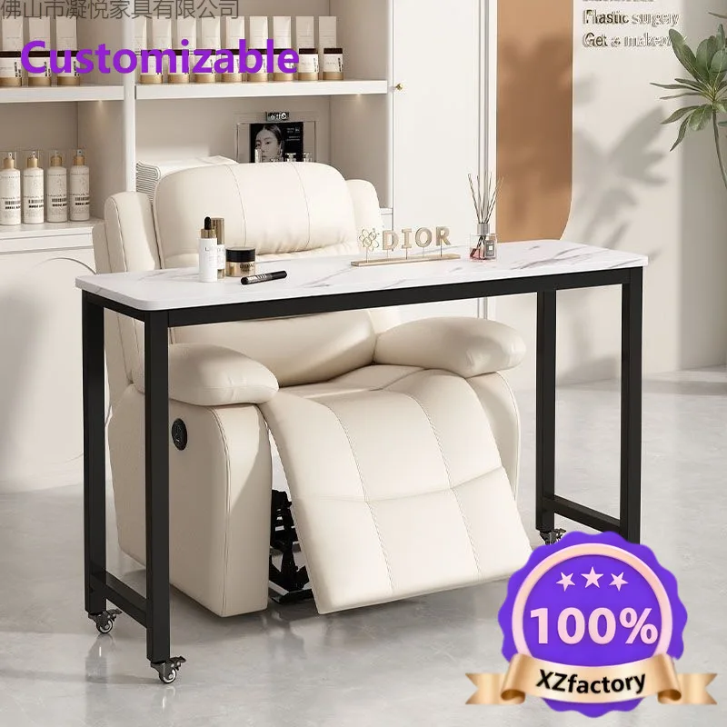 Factory Direct 2026 Top RatedRemovable manicure table Single-layer Japanese manicure sofa table with wheels Cross sofa Black man