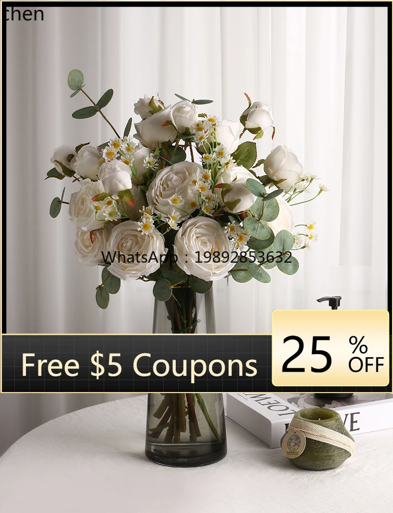 

high-grade rose simulation bouquet decoration living room interior decoration flower set ornament
