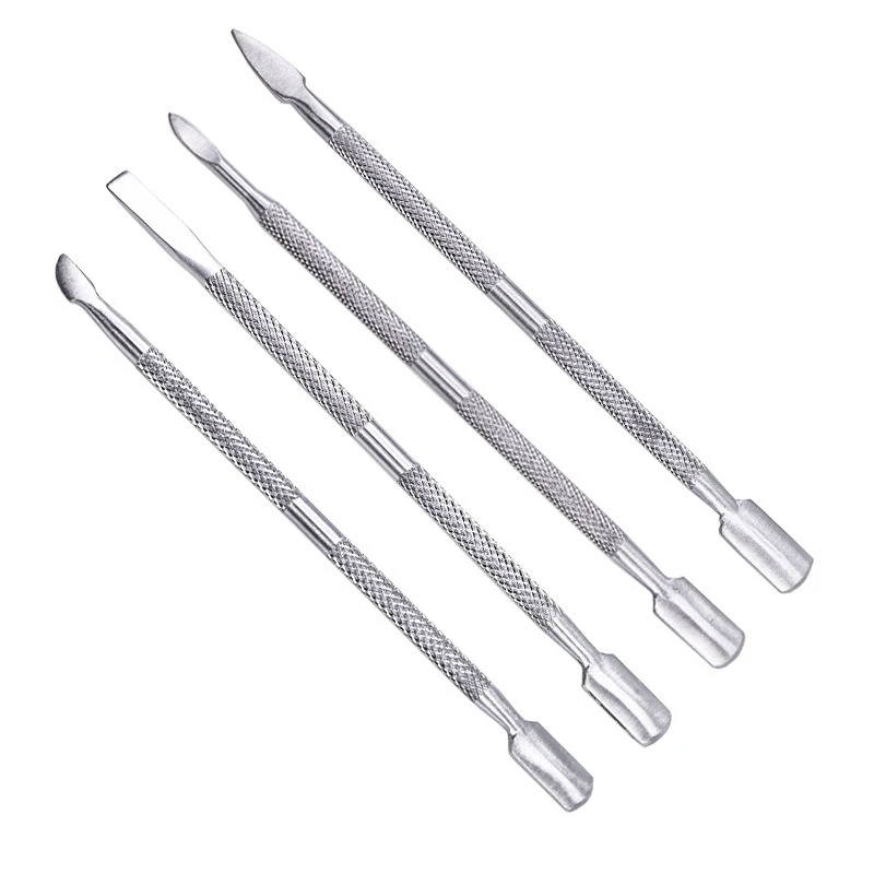 

4PCS Stainless Steel Metal Double Head Nail Enhancement Dead Skin Pusher Nail Gel Polishing Nail Trimming Tools Accessories