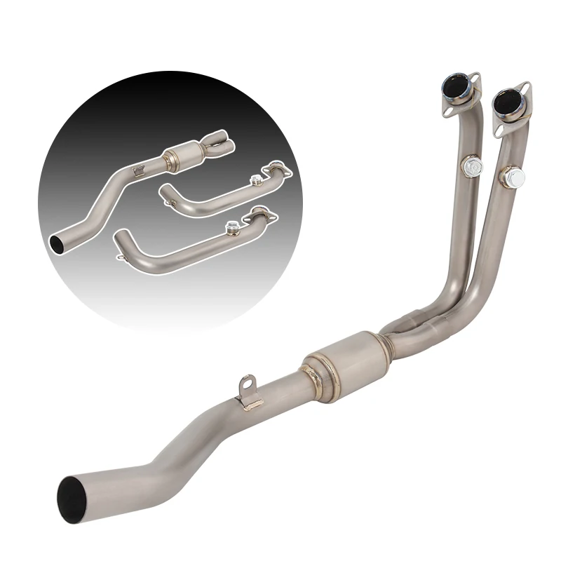 Motorcycle Exhaust System Escape Titanium Alloy Front Link Pipe Connect Original Muffler Moto Slip On For CFMOTO 450SR 450 SR