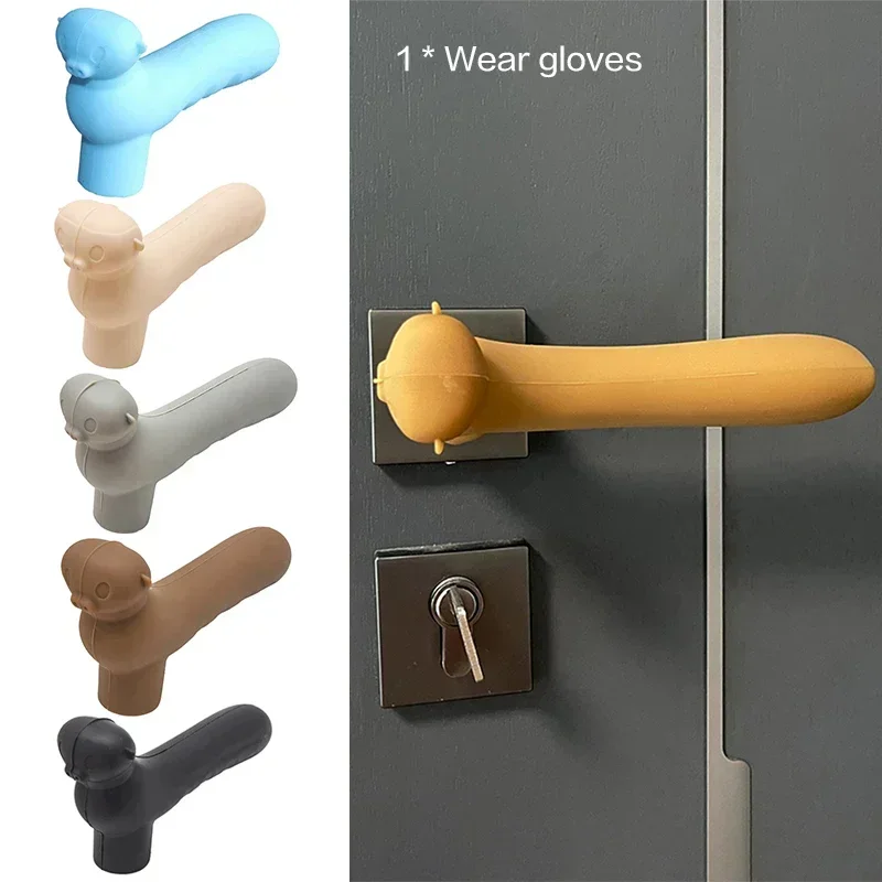 Door Knob Cover Silicone Door Handle Glove Wall Protectors Door Knob Protective Anti Collision Static Mat Home Accessories