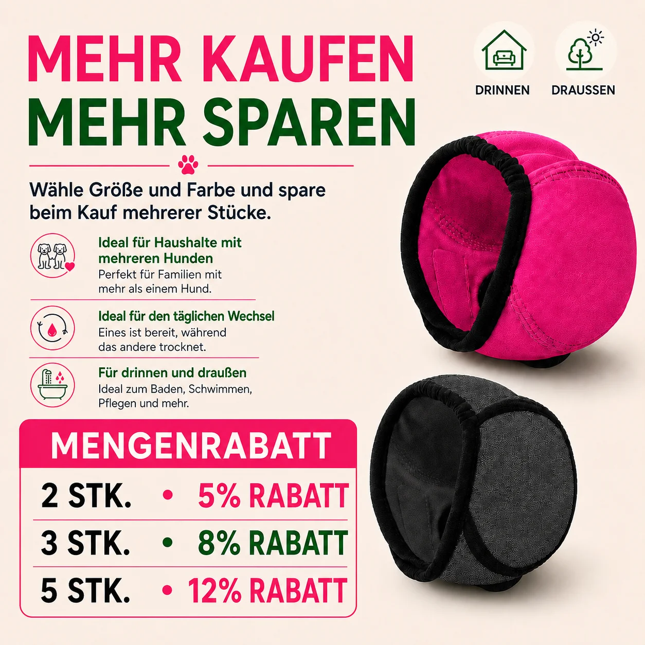 Hunde-Ohrenschützer zur Lärmreduzierung, Beruhigende Haube für Pflege, Schwimmen und Baden, Weicher Ohrenschutz für Hunde und Welpen – Detail 7
