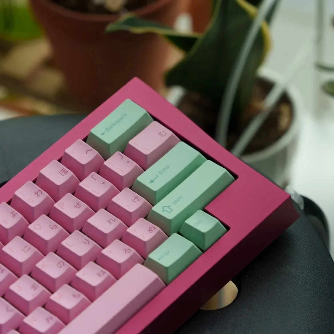 ピンクとグリーンのオリジナル工場で刻印された高度に昇華されたレトロなカラーキーキャップ DIY カスタマイズされたメカニカルディスクコンプリート s