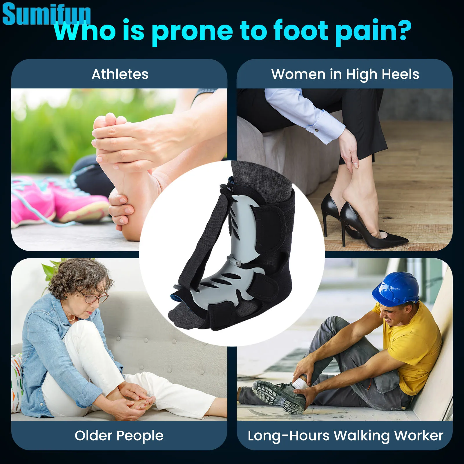 

1Pcs Adjustable Plantar Fasciitis Night Splint Foot Support Boot for Fascia Tendon and Calf Stretching Heel Bone Spur Arch Pain