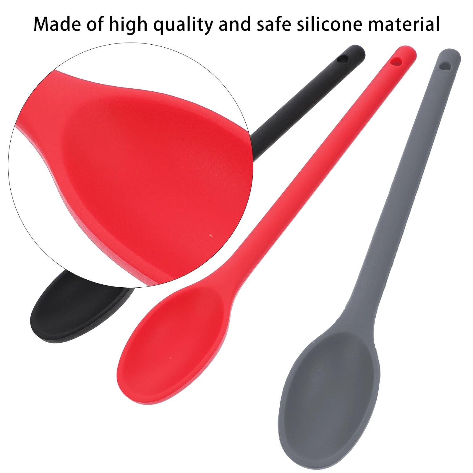 

3pcs Spoons Food Grade Non Stick Ergonomic H Kitchen Cooking Spoons Cooking Baking Tools Multipurpose Utensils