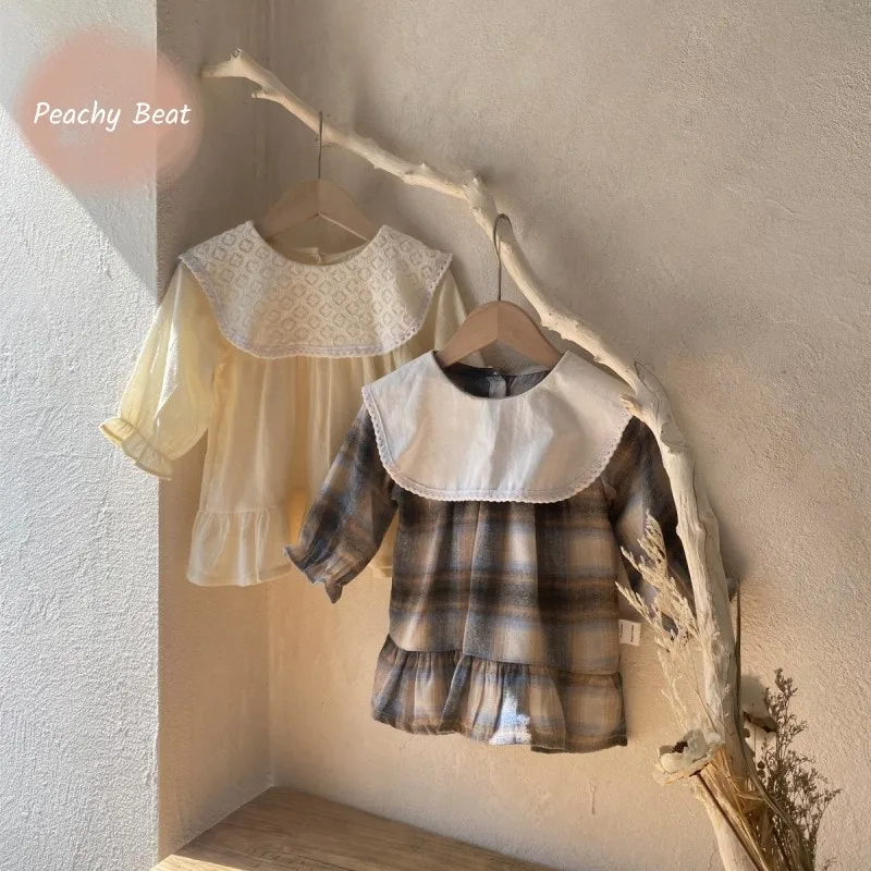

Baby Girl Princess Cotton Lace Collar Dress Toddler Child Elegant Long Sleeve Vestido Autumn Party Birthday Baby Clothes 2-10Y