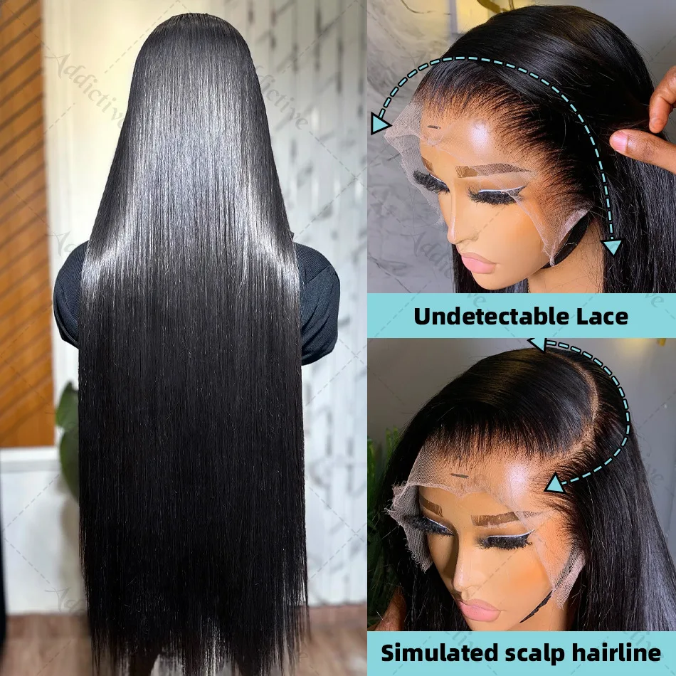 30 40 Inch 200 Density Bone Straight 13x4 HD Lace Front Wigs Human Hair 13x6 Lace Frontal Wig Brazilian Pre Plucked For Women image 3