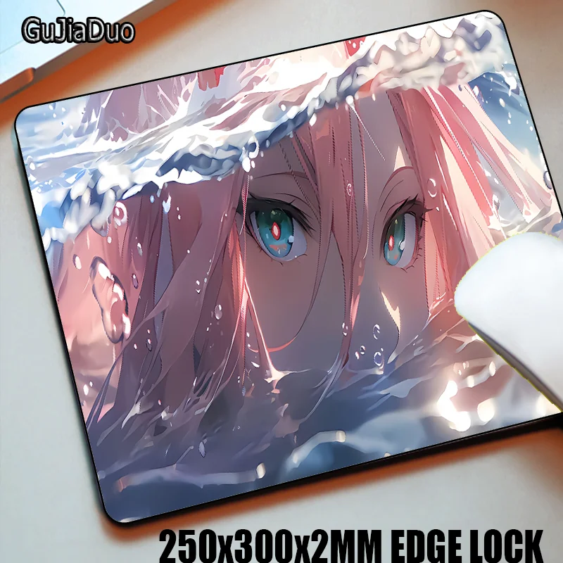 40x90cm Pink Hair Girl Anime Mouse Pad Computer Keyboard Table Desk Mat XXL Anti-slip Comic Mousepad Gaming Accessories Kawaii