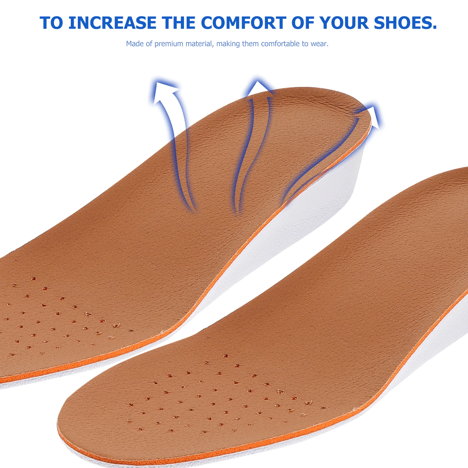 

1 Pair of Shoe Lifts Breathable Height Increase Shoe Pads Pig Skin Shoe Cushion for Women Men Size S (3.5cm)