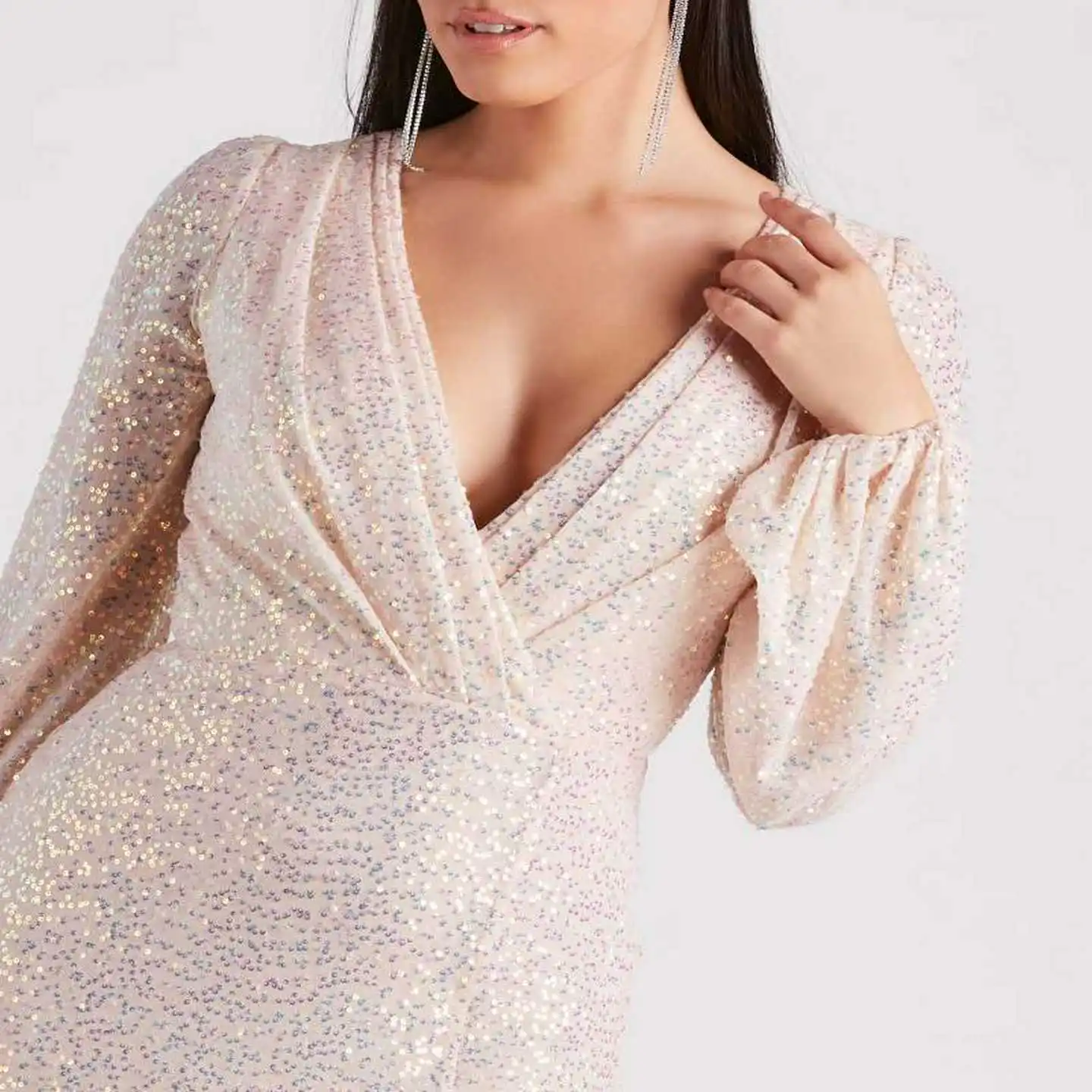 봄 여름 신상 롱 드레스 비즈 장식 슬릿 웨딩 드레스 여성 이브닝 가운 들러리 드레스 슬림핏 미드 웨이스트