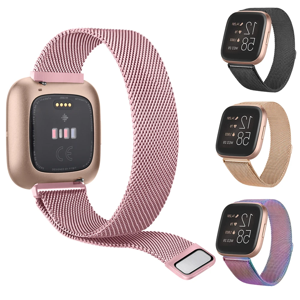 Metal Loop Strap for Fitbit Versa 2 Lite Band Wristbands For Fitbit Versa 3 4 Replacement Bracelet For Sense 2 Watchband