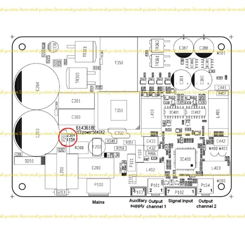 R1WD ICE50ASX2 170W Stereo Digital Power Amplifier Finished Board Hifi Amplifier Module Single Channel Amplifier Board