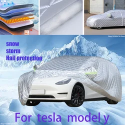For tesla  model y Outdoor Cotton Thickened Awning For Car Anti Hail Protection Snow Covers Sunshade Waterproof Dustproof