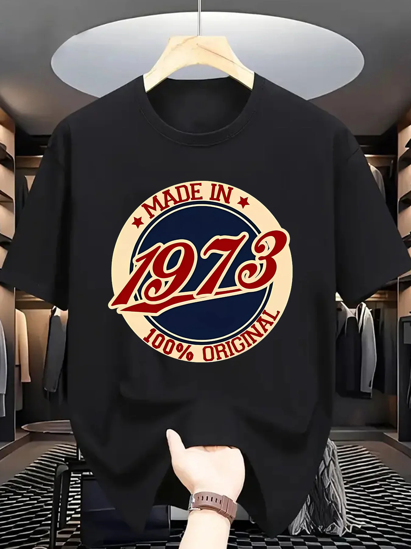

"Made in 1973" Retro Graphic Design Birthday Gift T-Shirt 100% Cotton O-Neck Short Sleeve Summer Casual Mens T-shirt Streetwear