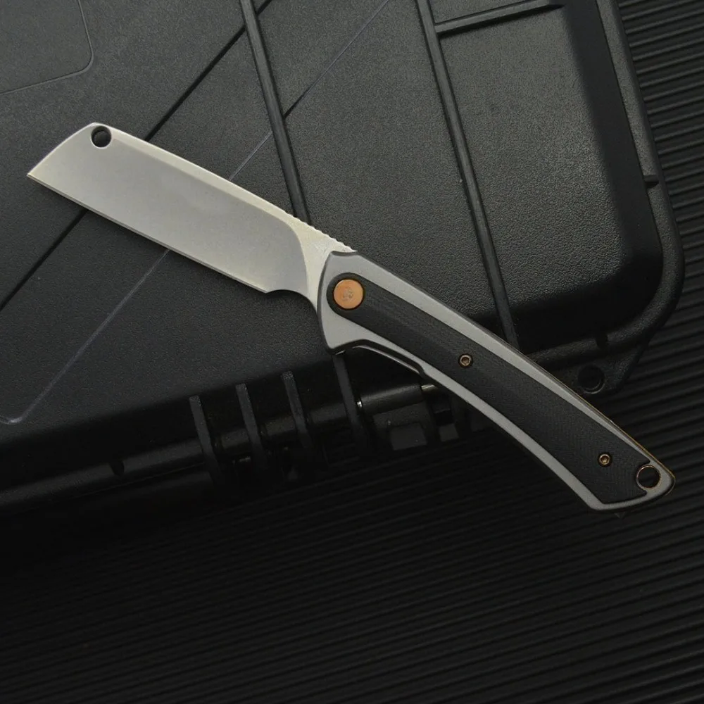 2025 صلابة عالية التخييم سكين جيب D2 شفرة الألومنيوم مع G10 مقبض في الهواء الطلق التكتيكية الدفاع عن النفس السكاكين سكاكين الصيد