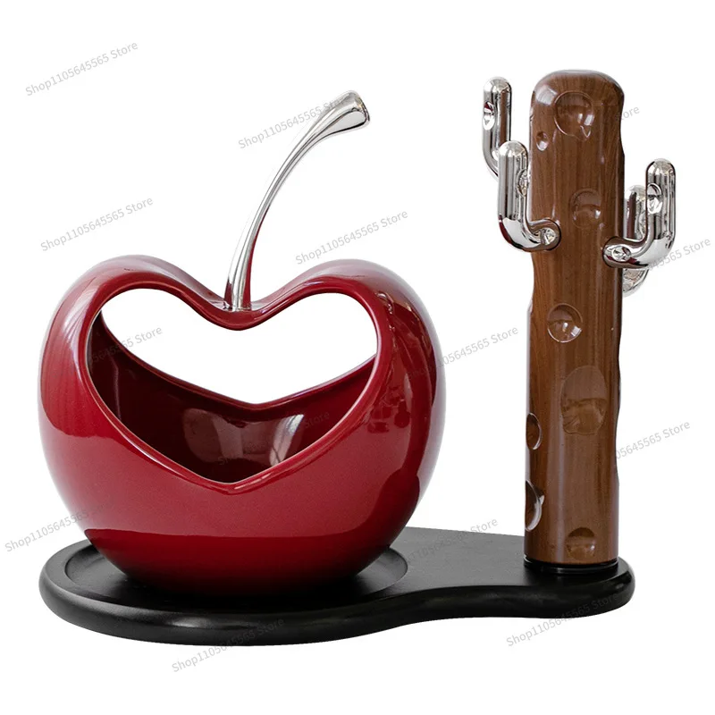 For light luxury high-end creative ceramic storage plate candy plate home key storage ornament