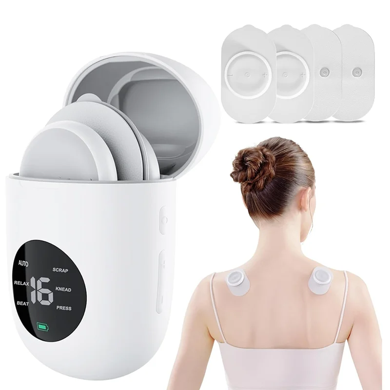 A01V-Estimulador muscular sem fio Unidade TENS Máquina EMS de 16 intensidades, para alívio da dor, display LED recarregável