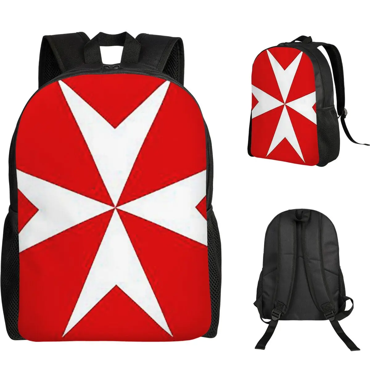 

Maltese Cross Flag Student Backpack School Bag Hiking Travel Daypack for Men Women Fashion Bookbag Shoulder Bags