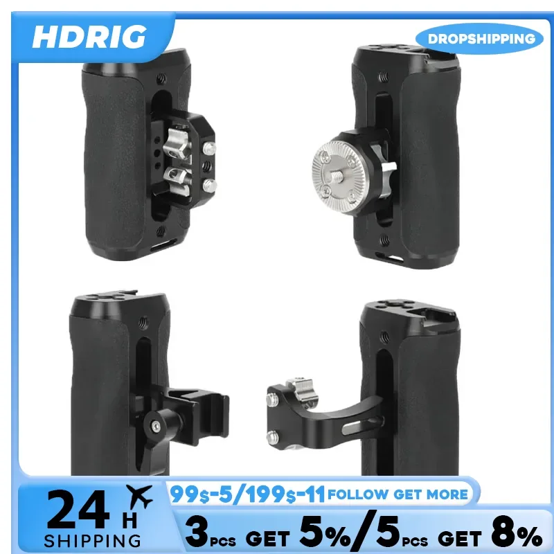 

HDRIG Universal Side Handle Grip With ARRI Mount/NATO Clamp Mount/1/4inch Screw Mount For Dslr Camera Monitor Cage Rig Kit