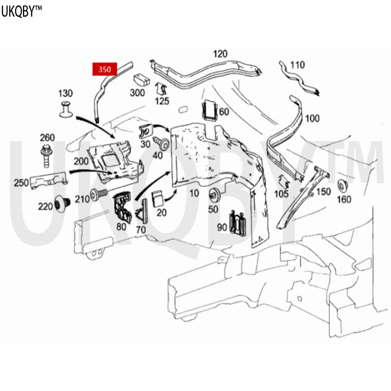 Me rc ed es Be nz A2046280198 engine compartment on the left and right sides of the seal