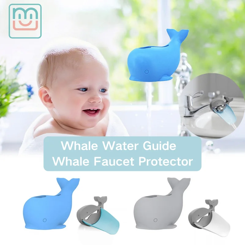 Whale Faucet Extender for Baby,Sink Water Guide Faucet Protector,Children Hand Wash Aid,Bathroom Tap Splash Proof Bath Accessory