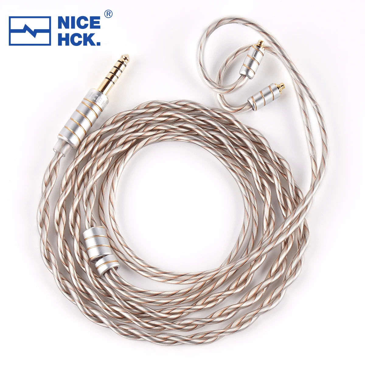 NiceHCK MixDNA Earbud Cable 6N Sliver Plated Copper+6N OFC Mixed MMCX/0.78mm 2Pin/QDC for Performer8 Forteza Monarch Mk2 Nezha