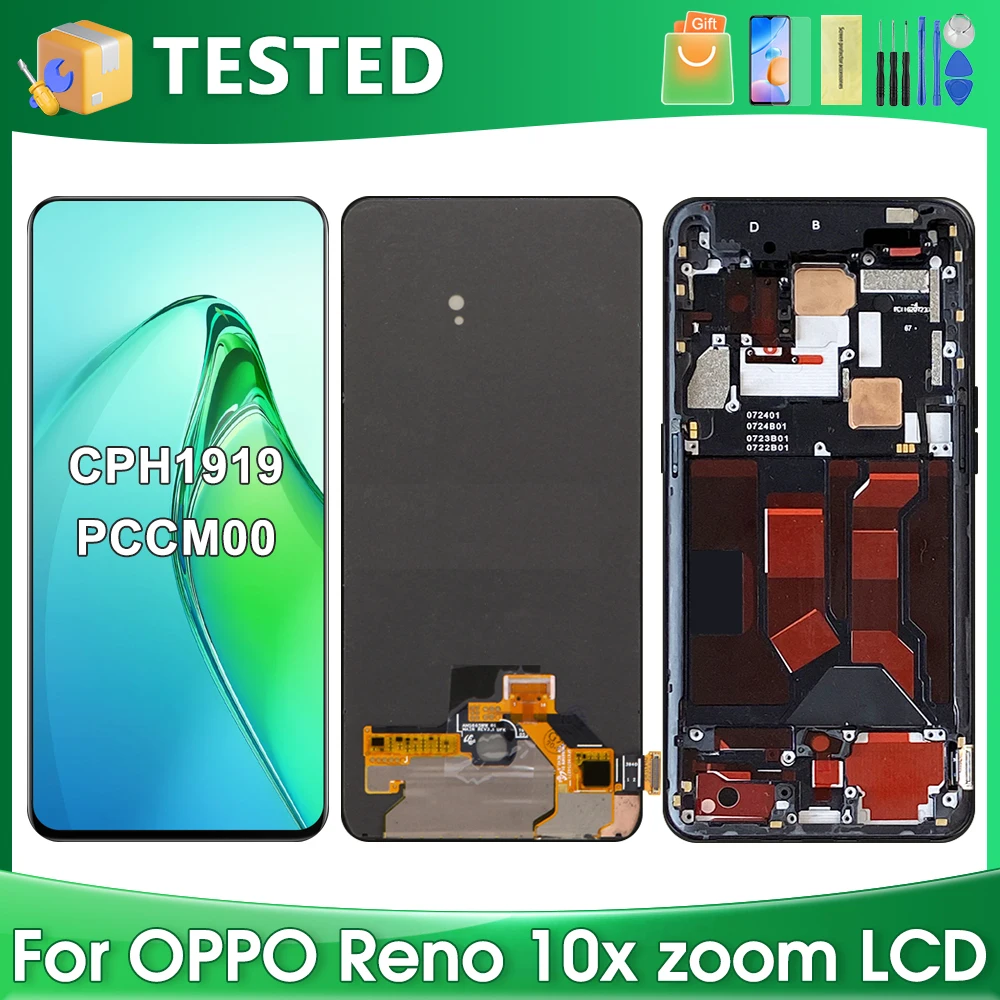 

6.6''For OPPO Reno 10x zoom For Reno10x zoom CPH1919 PCCM00 LCD Display Touch Screen Digitizer Assembly Replacement