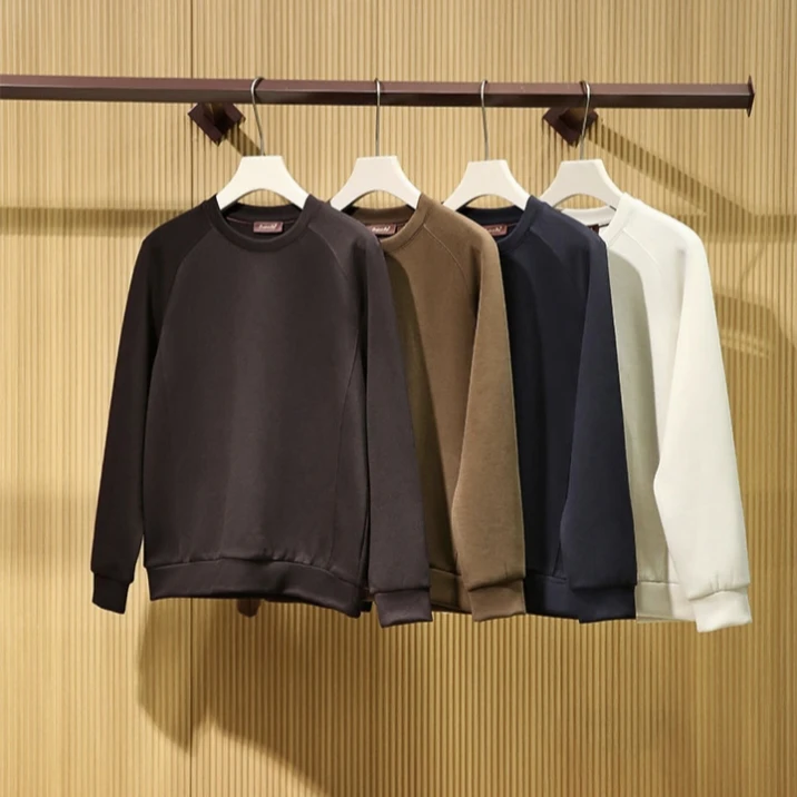 

Лонгслив из смесовой шерсти с ацетатом, с круглым вырезом, для многослойной повседневной одежды, для мужчин и женщин