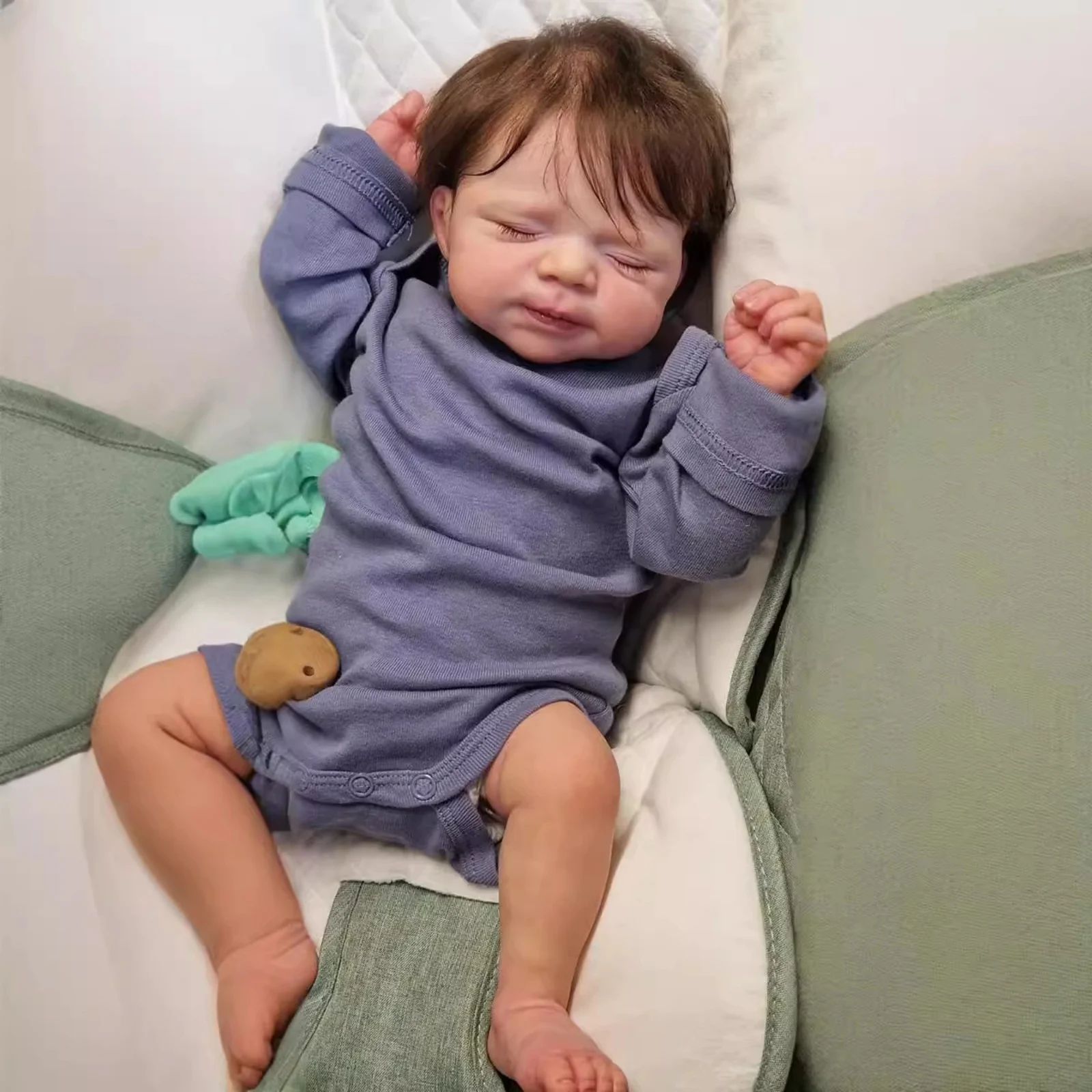 

Risbecko 19-дюймовая уже окрашенная готовая кукла реборн-ручная работа Reborn Preemie Baby, игрушка для новорожденных, подарок, куклы для девочек