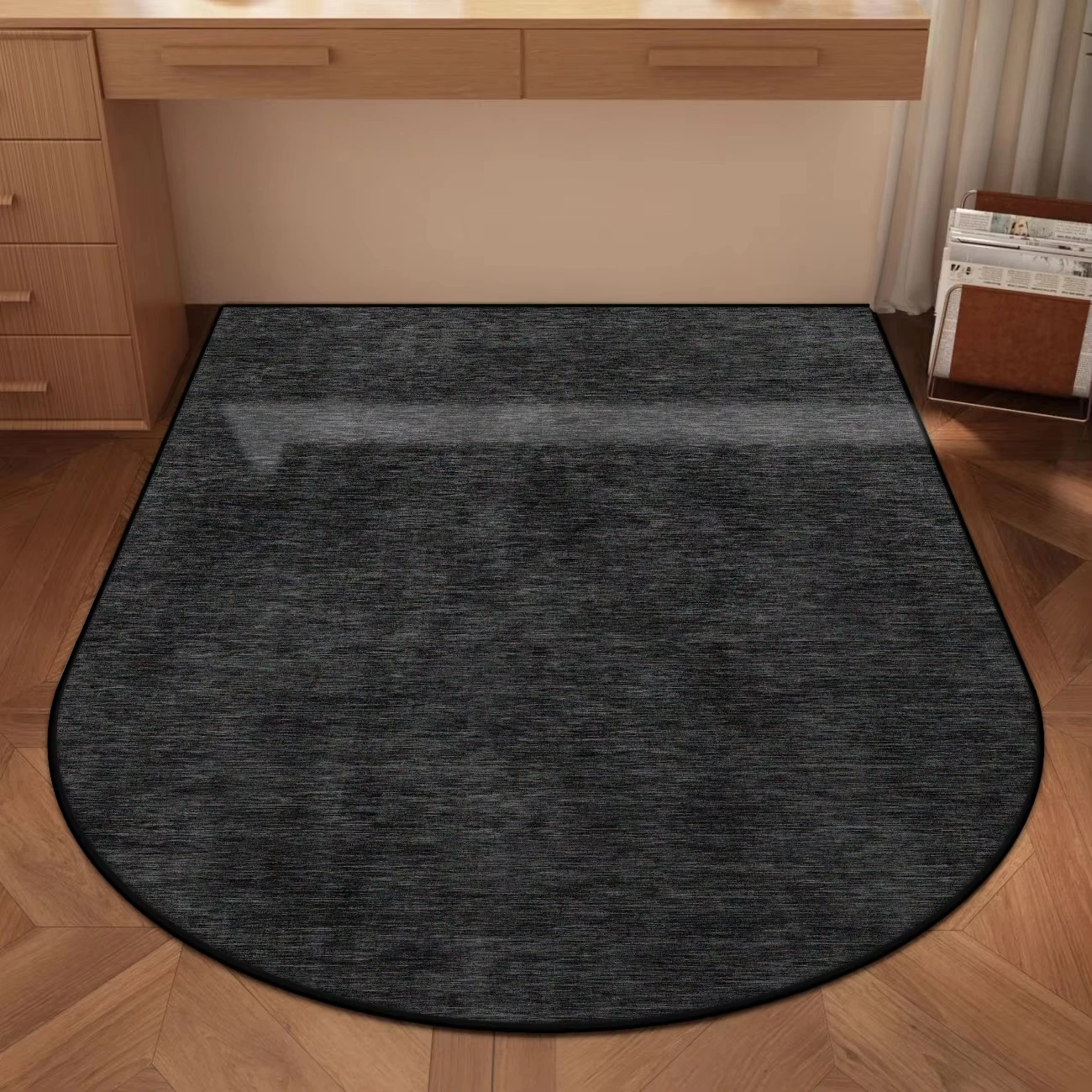 VIKAMA Study Desk Chairs Floor Mat Home Chair Non-slip Pad Vanity Table Solid Coral Felt Carpet Home Decoration