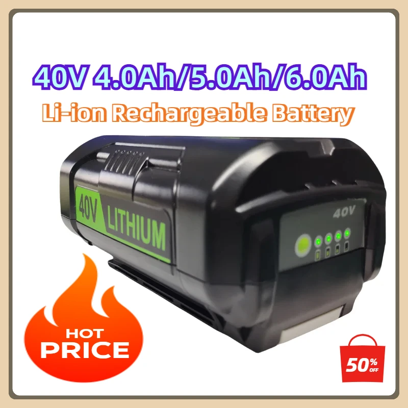 

For Ryobi Op4050 Op40401 Ry40200 Op4050a Ry40400 Ry4050Powertoolbattery 40V 4.0Ah/5.0Ah/6.0Ah Li-ion Rechargeable Battery