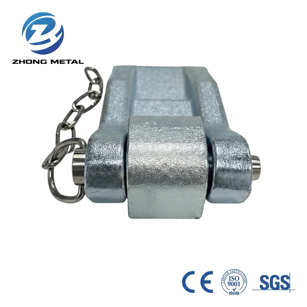 Forged Steel Hot-Dip Galvanized Open Top Shipping Container Hinge Plate with Anti-Rust Stainless Steel Pin Set - view 3
