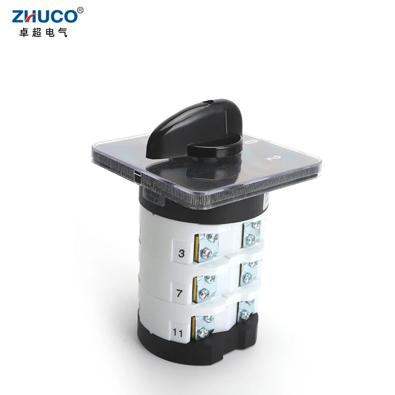 ZHUCO SZL9-75/1 75/2 75/3 75/4 75A 3 position 1/2/3/4 Phase 4/8/12/16 Screw Ganrator Change Over Transfer Rotary Cam Switch