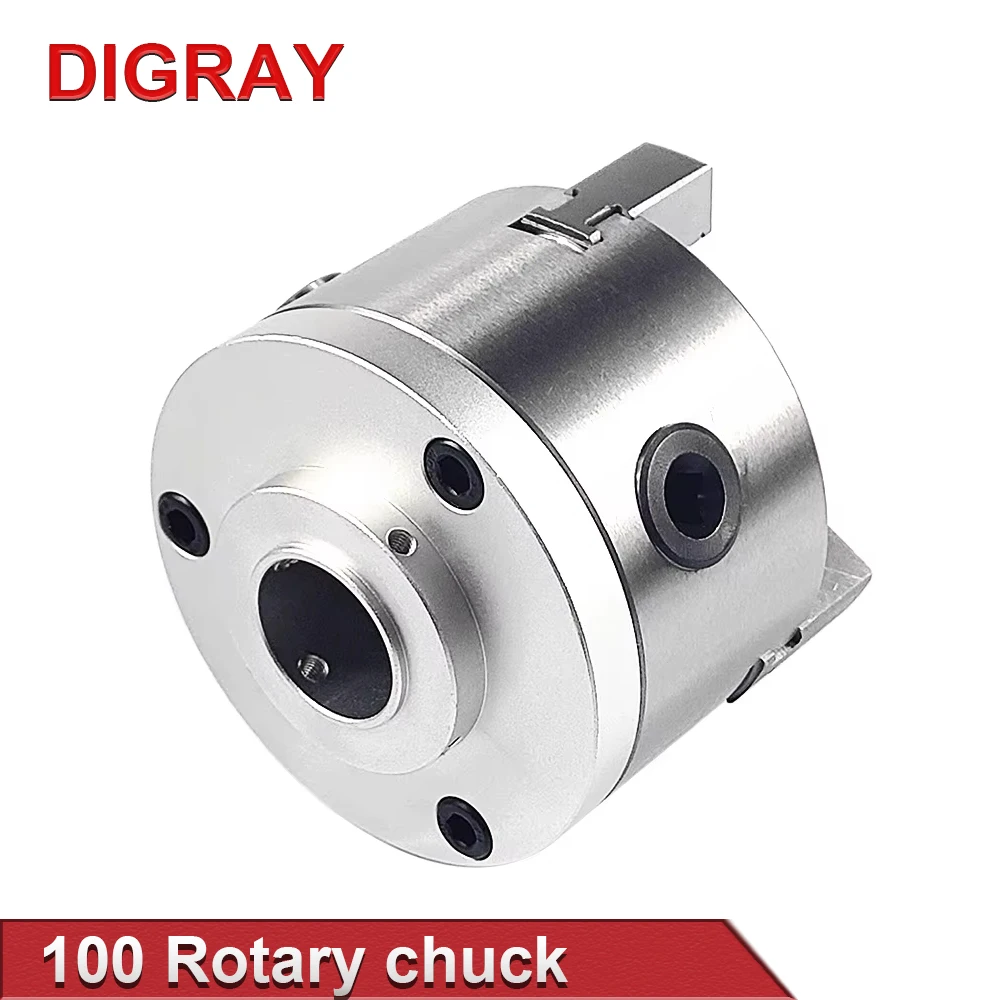 DIGRAY Rotary Attachment Dia.100mm Device Fixture Gripper Three Chuck Rotary Worktable for Laser Marking Parts Machine