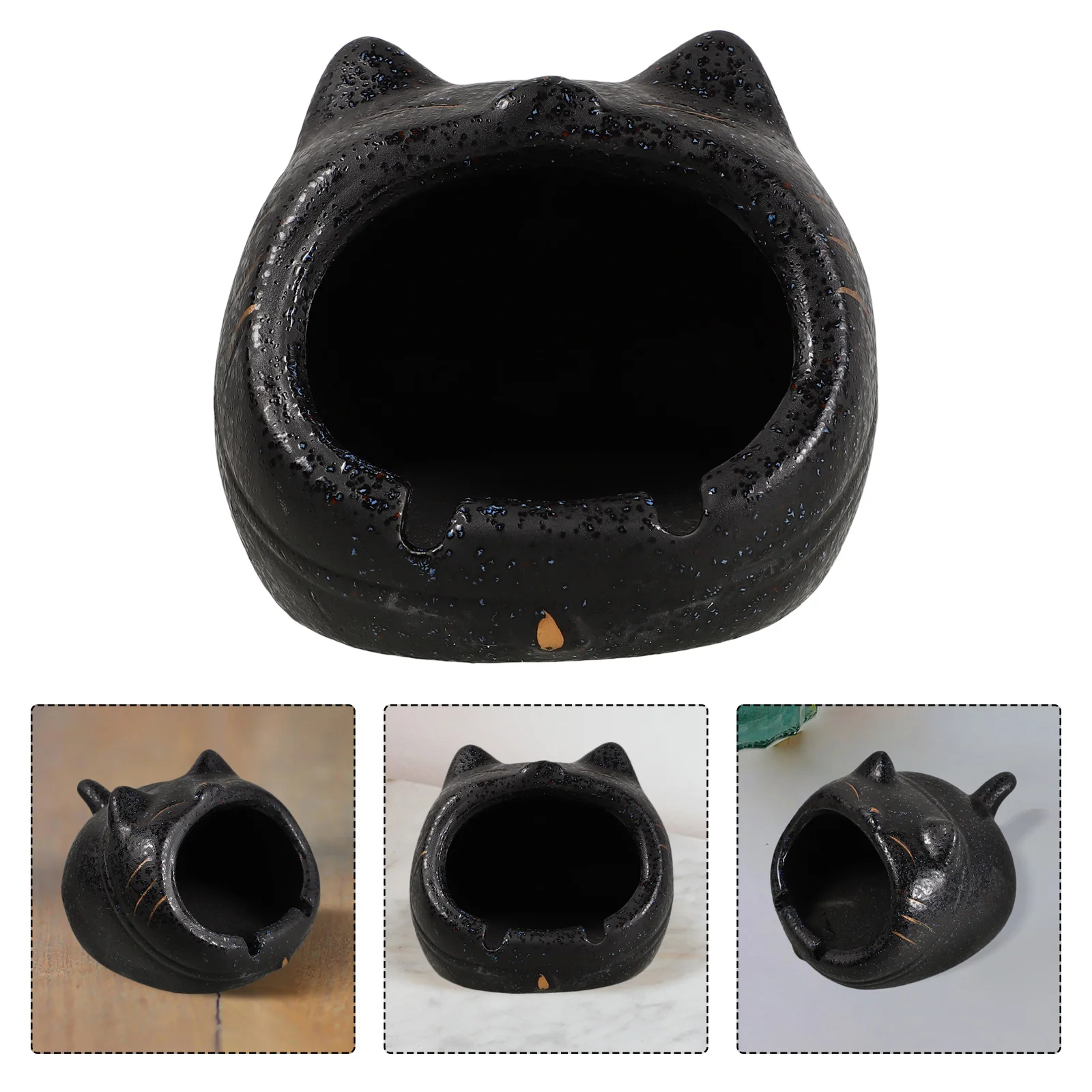 

Cat Ashtray Decorative Bowl Cute Figurine Shape Ornament Sculpture Indoor Statue Key Kitten