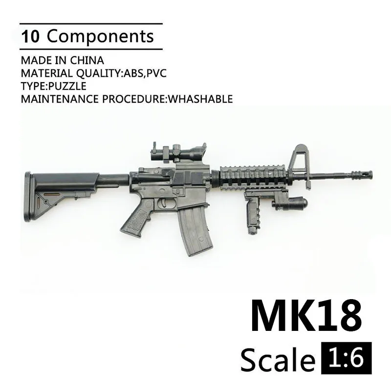 

1:6 Scale MK18 Carbine Assault Rifle Gun Plastic Assembled Firearm Puzzle 4D Model for 12 inch Action Figure Soldiers