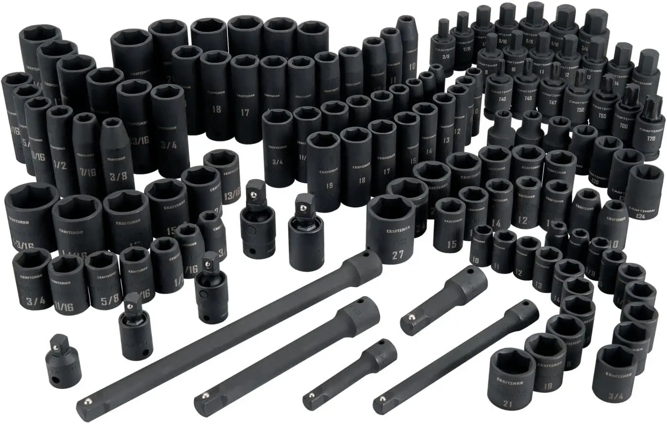 Mechanic Tool Set, Impact Socket Set, Sae/Metric, 1/4