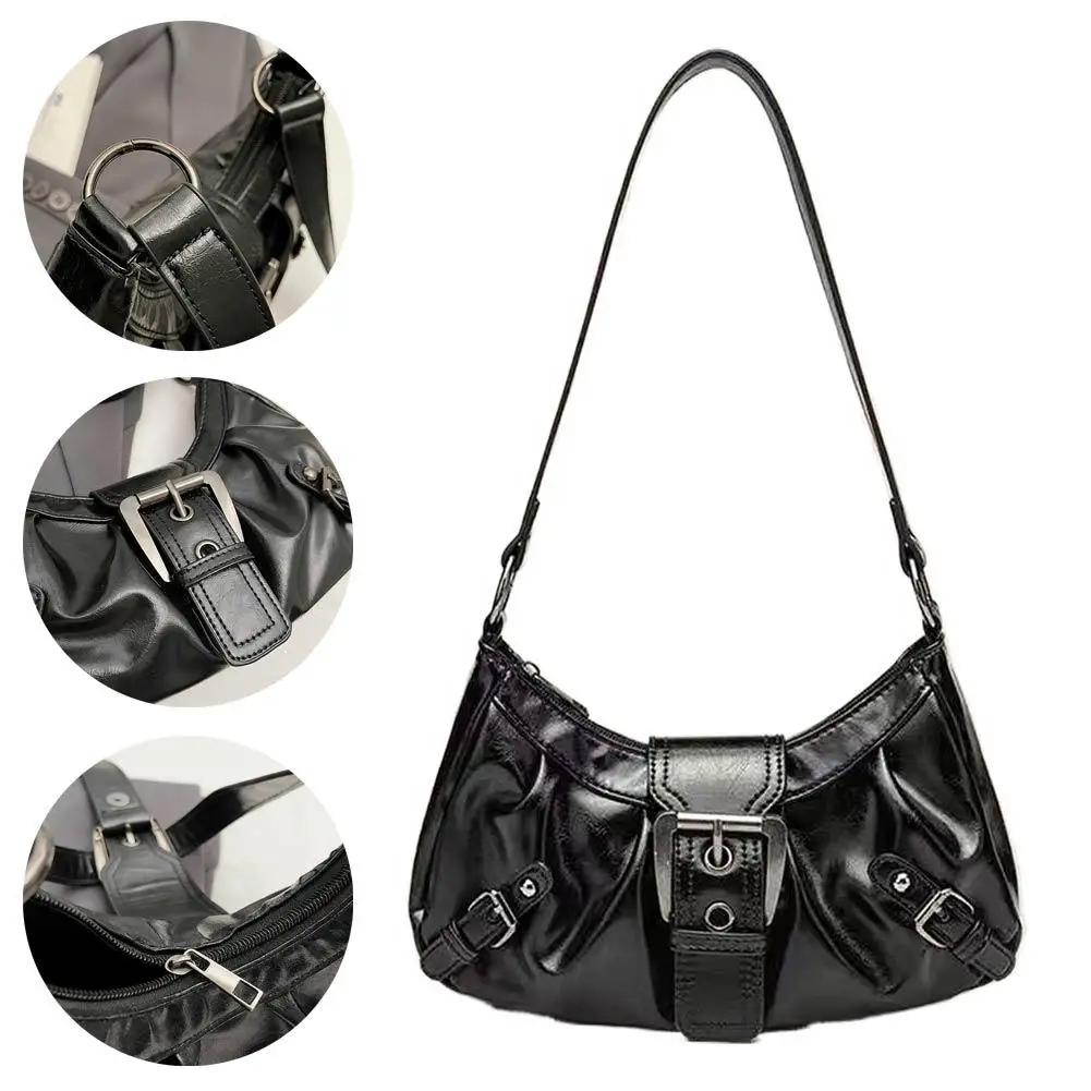 Y2K Retro Plissierte Hobo-Schultertasche für Damen, Bestseller im Maillard-Stil, Unterarmtasche, Clutch-Handtasche für Reisen, Arbeit und Shopping – Detail 31