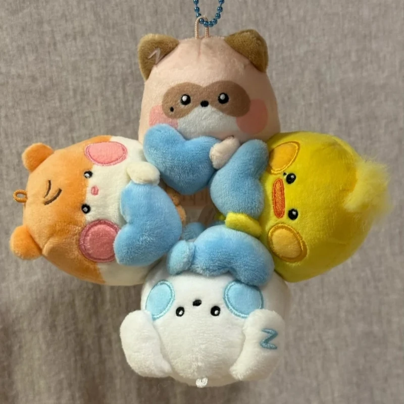 Zeroni Fluffy Wonderland Heart Cartoon Pet Plush Doll Round Doll Magnetic Pendant Keychain Charm Star Merchandise Surprise Gifts