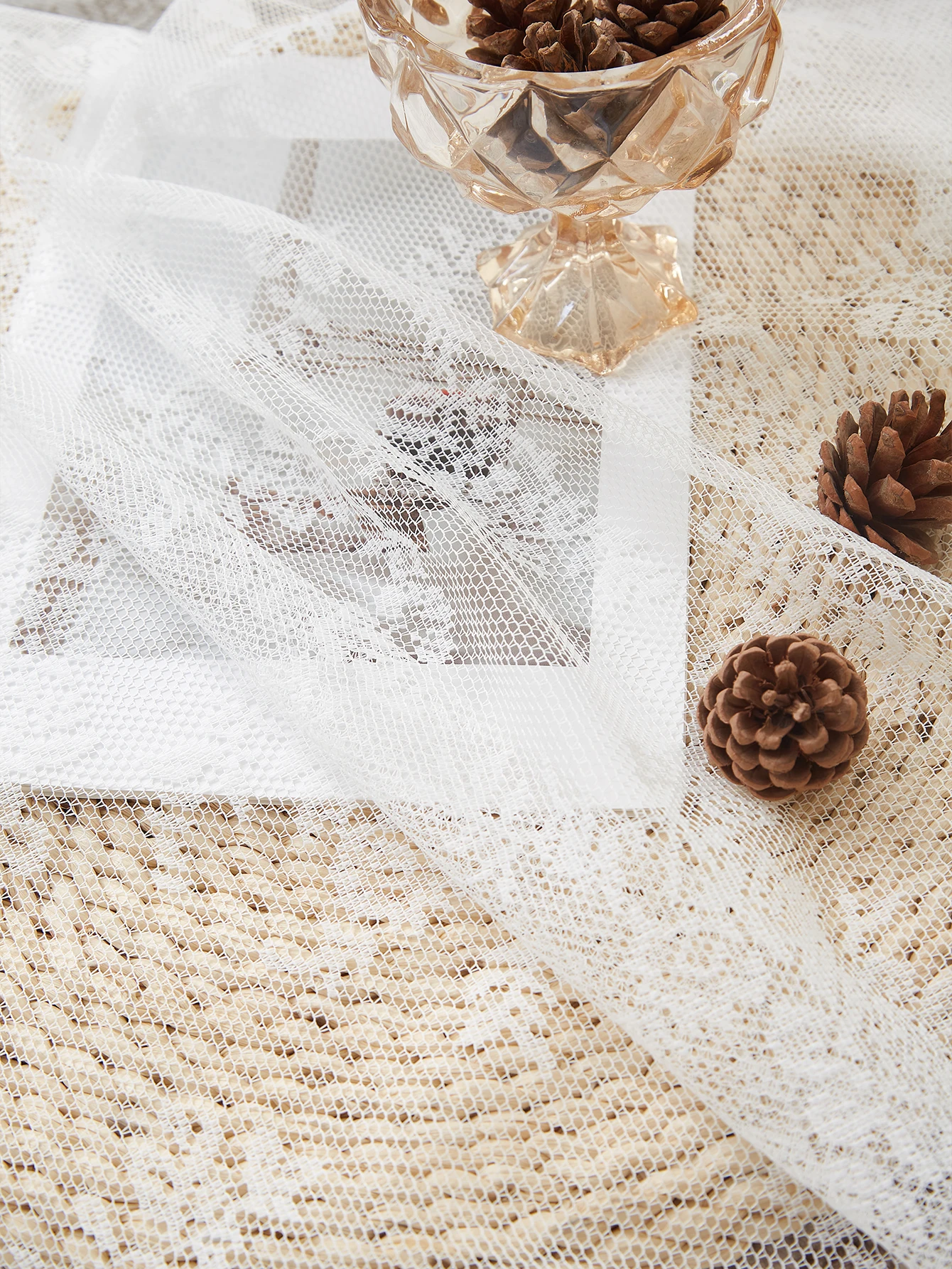 Lace Curtain Wear Rod European Style Elegant Romantic White Yarn Curtain Door Gauze Curtain Bedroom Bay Window