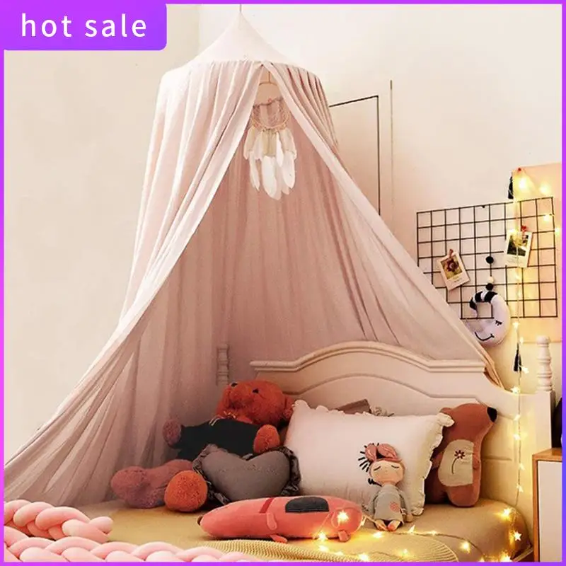 Princess Round Dome Bed Canopy Tent Decor & Reading Nook For Kids-Pink Children's For Girls Room
