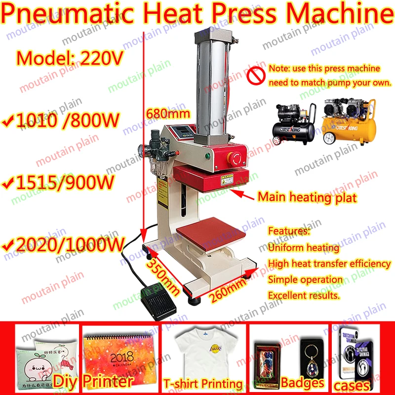 Automatic Continuous Work Pneumatic Sublimation Label Printing M Pillow, 800W, 900W, 1000Wachine DIY Phone Case