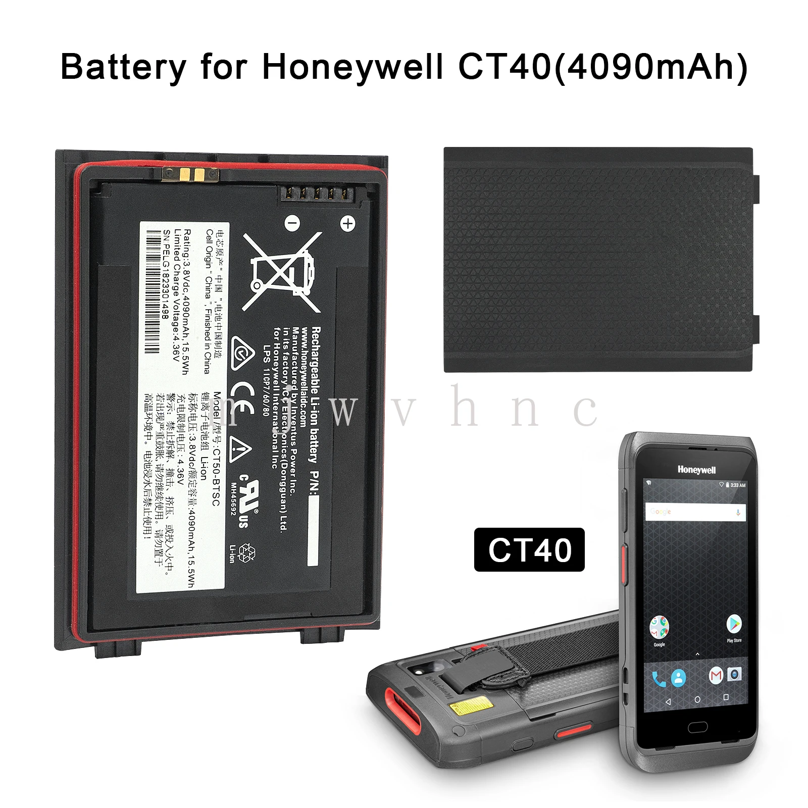 Imagem -02 - Bateria do Varredor de Honeywell 4090mah Ct50-btsc Ct40 Ct45 Ct40xp Ct45xp Ct47 4090mah 318055-014 Peças