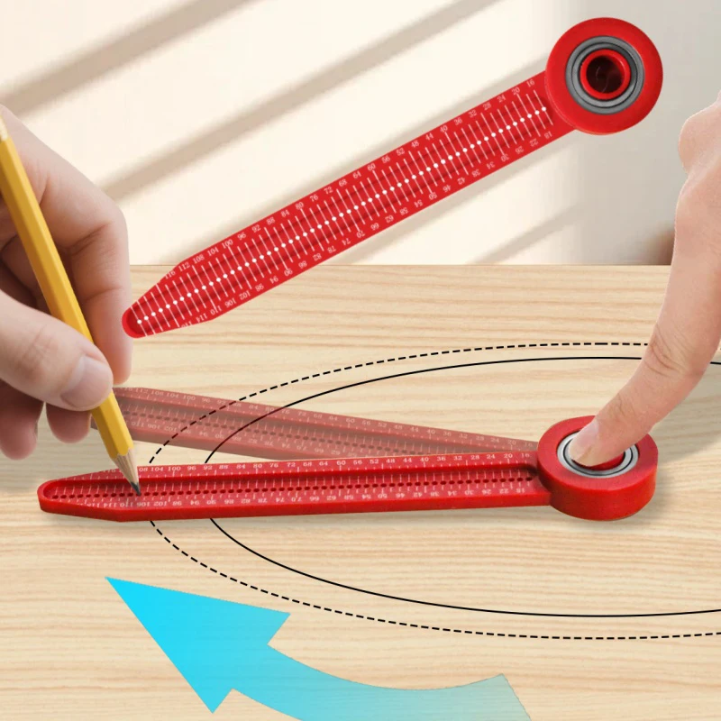 Concentric Bearing Woodworking Scribe Compass Adjustable Circle Drawing Layout Gauge Precision Marking Ruler DIY Drafting Tool