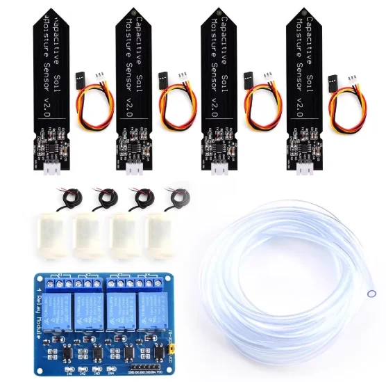 

4-канальный автоматический комплект для полива цветов DIY, 4-канальное реле, автоматический полив для садов