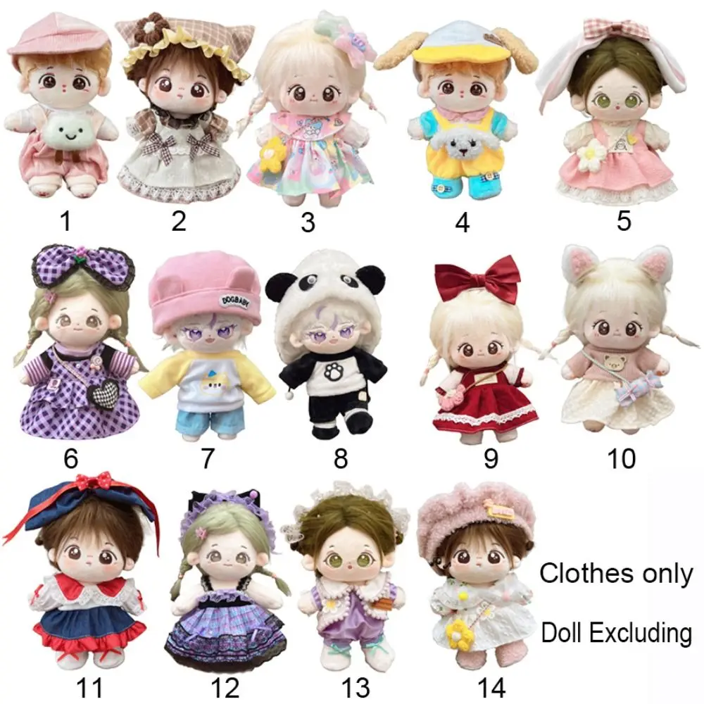 20CM 인형 드레스 정장 인형 액세서리 여러 가지 빛깔의 소형 옷 모자 머리 장식 놀이 집 인형 모자 드레스