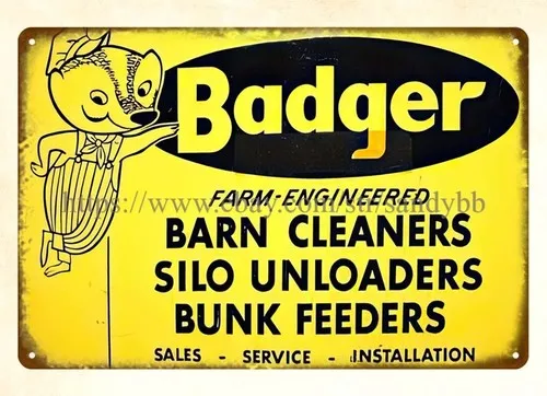 BADGER FARM EQUIPMENT WESTFIELD WISCONSIN metal tin sign apartment accessories