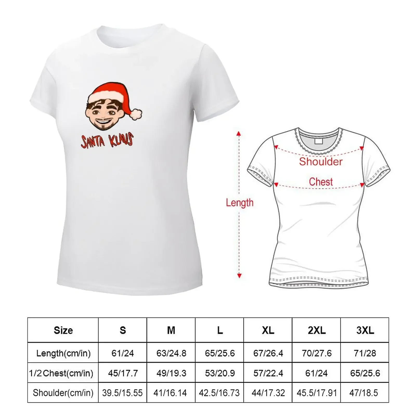 Santa Klaus T-shirt vintage clothes graphics Womens clothing