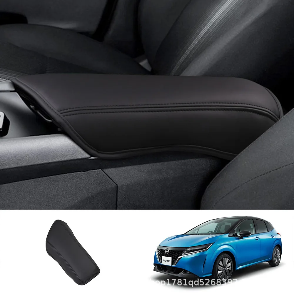 For Nissan Note E13 AURA 2022 2023 Car Console Armrest Panel Pad Cover Thicken Microfiber Leather Protective Trim